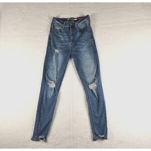 Celebrity Pink The Spice Womens‎ Blue Denim Distressed Ankle Jeans Size 5/27